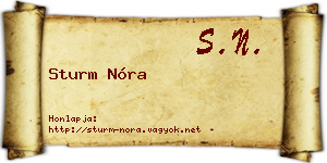 Sturm Nóra névjegykártya