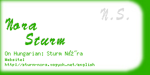 nora sturm business card
